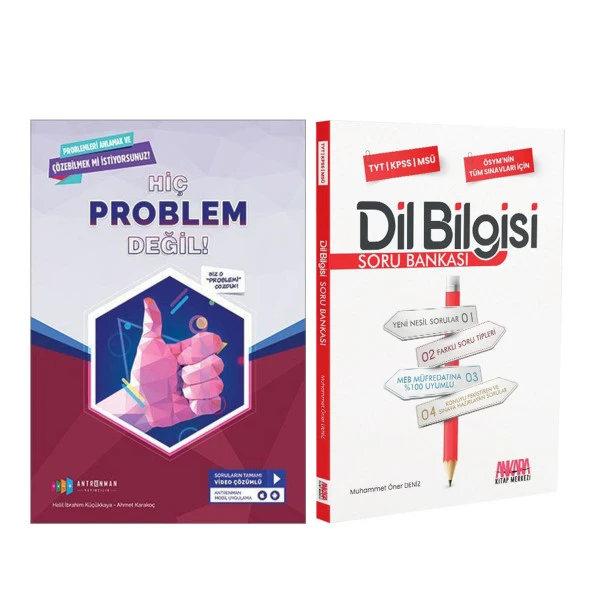 Antrenmanlarla Hiç Problem Değil ve AKM Dil Bilgisi Soru Bankası Seti 2 Kitap ürün görseli 1