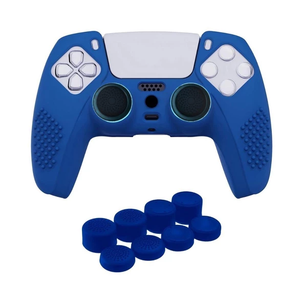 Cosmostech PS5 Controller Joystick Oyun Kolu Gamepad Uyumlu Silikon + 8'li Analog Koruyucu M ürün görseli 1