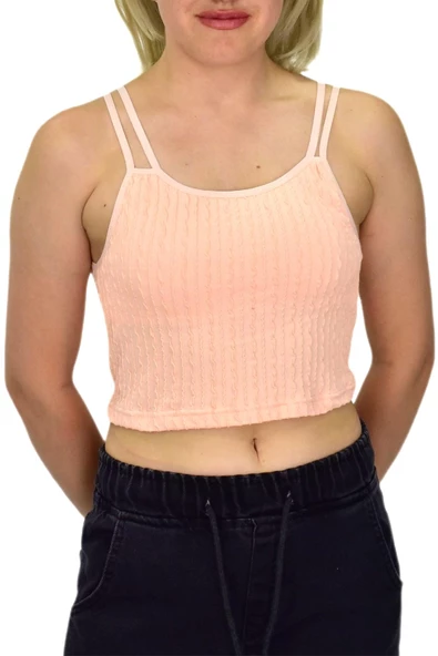 Kadın İp Askılı Pedli Crop 8136 BGL-ST03783 ürün görseli 1