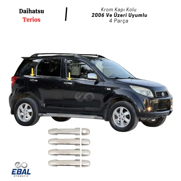Daihatsu Terios Krom Kapı Kolu 4 Kapı 2006 Üzeri Paslanmaz Çelik - Resim 3