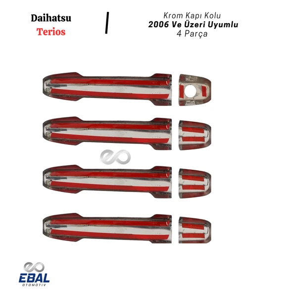 Daihatsu Terios Krom Kapı Kolu 4 Kapı 2006 Üzeri Paslanmaz Çelik - Resim 4