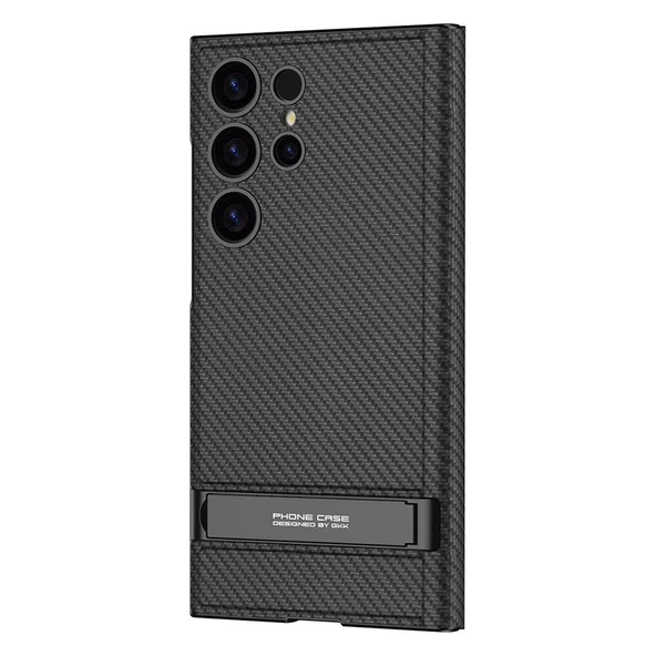 Gpack Samsung Galaxy S24 Ultra Kılıf Karbon Tasarım Droga Standlı Kartlıklı Kapaklı ürün görseli 1