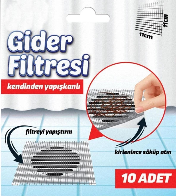 Banyo,Mutfak Gider Filtresi Gider Süzgeci 10 Adet ürün görseli 1