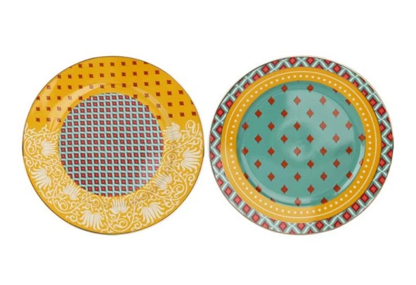 Lucky Art Eliana Bone Porselen Karışık Desenli 4 lü Tabak Seti 27 cm LYHD 578 ürün görseli 1