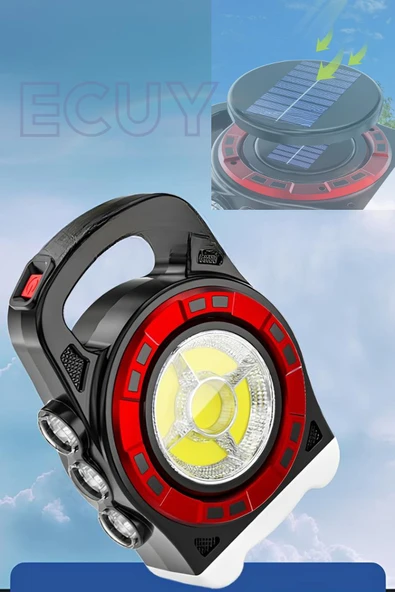 Solar Kamp Lambası – Güneş Enerjili, Şarjlı 20W COB LED, 3 Kademeli Işık, USB Çıkışlı Taşınabilir Lamba ürün görseli 1