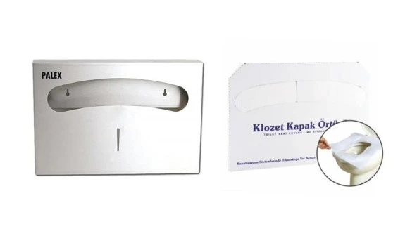 Klozet Kapak Örtüsü+Palex Çelik Klozet Kapak Örtü Dispenseri İkili Set-3802-2 ürün görseli 1