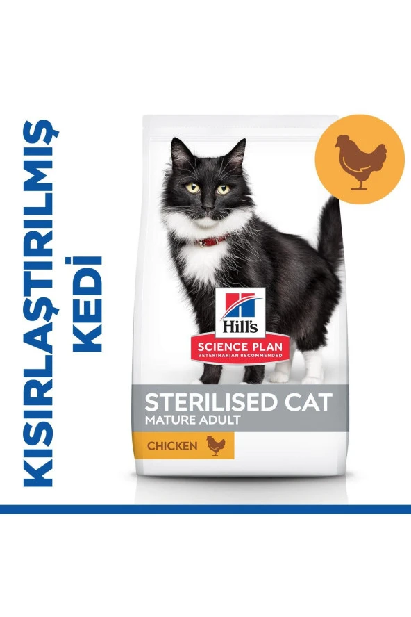 Hill's SCIENCE PLAN 7+ Tavuklu Kısırlaştırılmış Yaşlı Kedi Maması 1,5kg ürün görseli 1