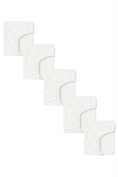 5 Adet 65 x 95 + 10 cm Anne Yanı Lastikli Penye Kumaş Bebek Çarşafı ürün görseli 1