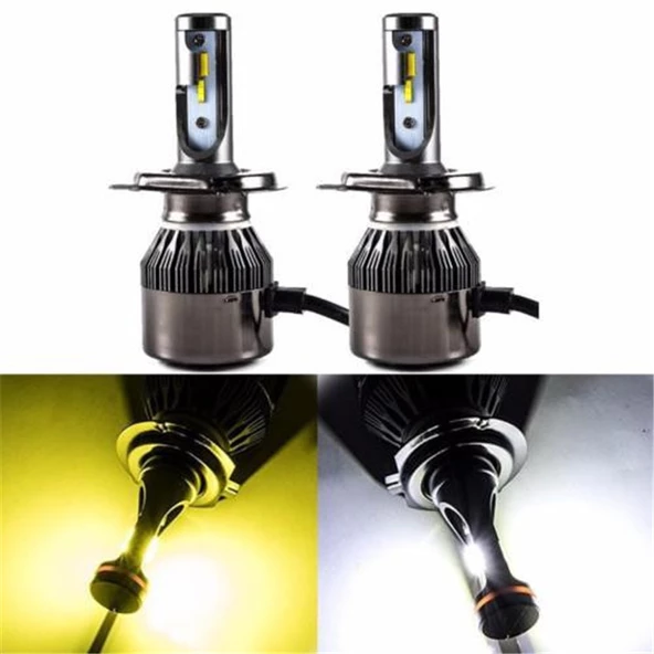 Space Led Far Ampulü Çift Renk Sarı/Beyaz H4-36W-4800LM-12V / LAAM492-1 ürün görseli 1