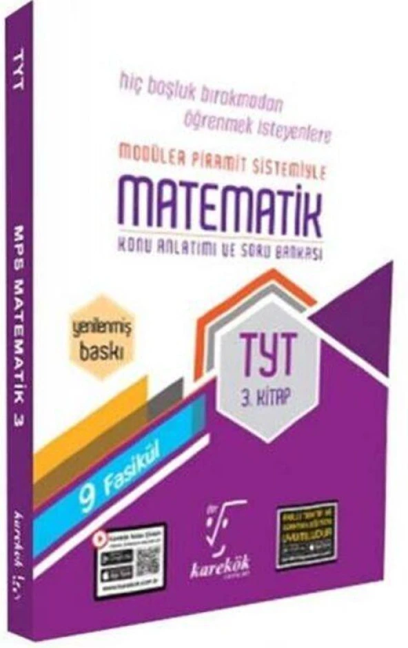 TYT Matematik Konu Anlatımı ve Soru Bankası 3. Kitap Karekök Yayınları ürün görseli 1