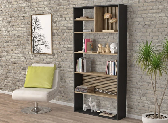 Hunerika rosso kitaplık-Wood siyah Atlantik çam -Minifiks Bağlantılı ürün görseli 1