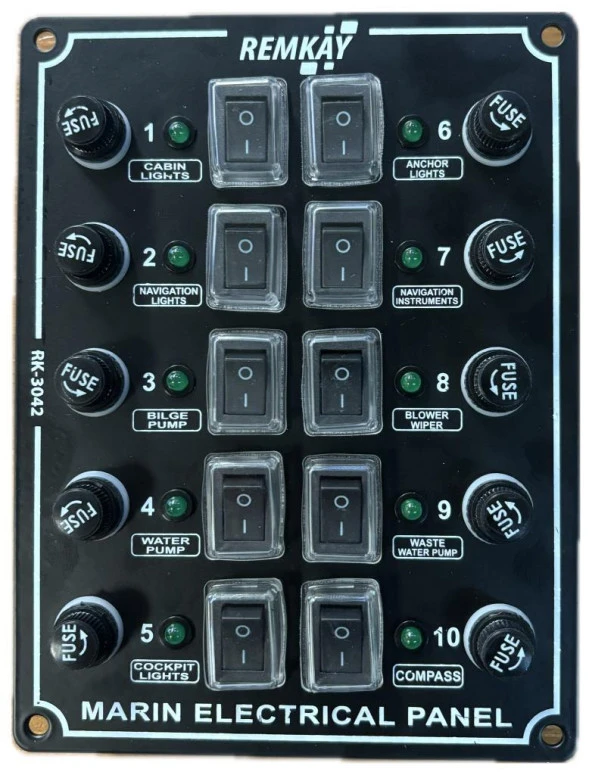 Remkay İzoleli Dikey Switch Panel 10lu ürün görseli 1