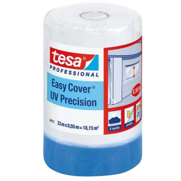 Tesa 4411 Mavi Maskeleme Bantlı Koruyucu Örtü 260cmx17mt ürün görseli 1