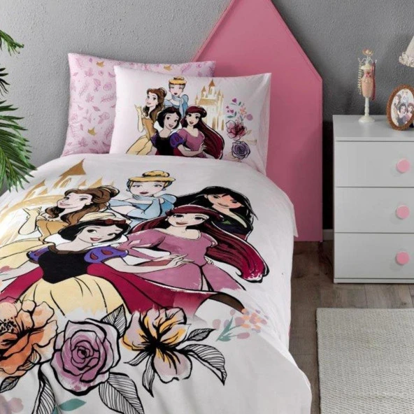 Özdilek Tek Kişilik Lisanslı Nevresim Takımı Princess Car Pembe Rose ürün görseli 1