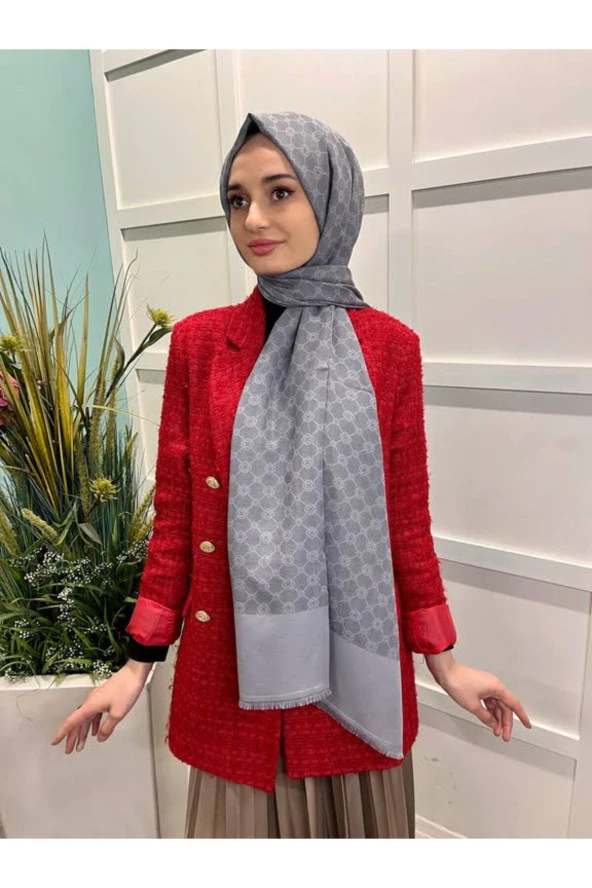 Elegance Monogram Şal 1090100 Gri İE1090100 ürün görseli 1