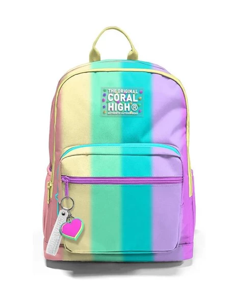 Coral High Renkli Çizgili Desenli Okul Sırt Çantası 23630 ürün görseli 1