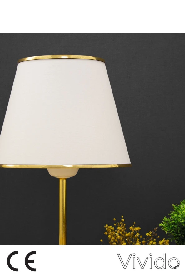 Vivido Abajur Beyaz Gold Safir Modern Abajur ürün görseli 1