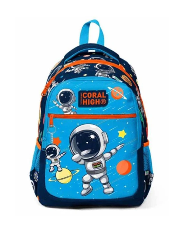 Coral High Okul Sırt Çantası Lacivert Mavi Astronot Desenli 23486 ürün görseli 1