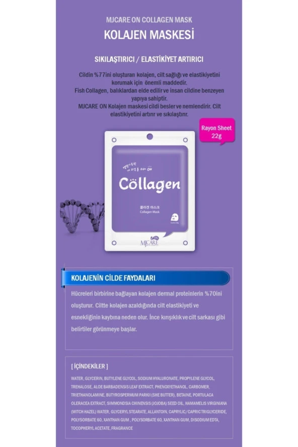 Mjcare On - Kolajen Özlü Yüz Maskesi ürün görseli 1