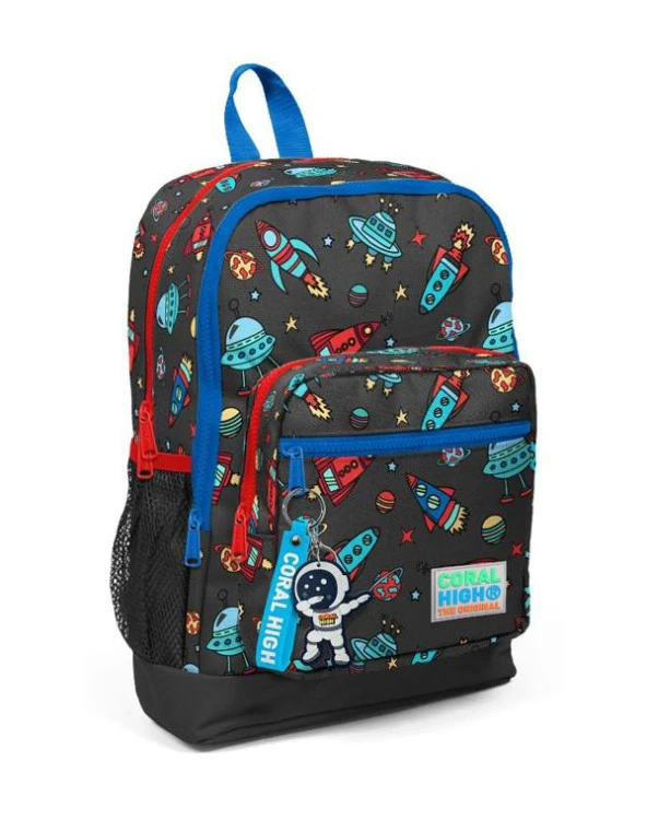 Coral High Gri Uzay Desenli Okul Sırt Çantası 23469 ürün görseli 1