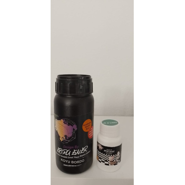 Ebru Ener Anka Vernikli Genel Yüzey Boyası Koyu Bordo 250 gr. ve Katkı Maddesi 7,5 gr. ürün görseli 1
