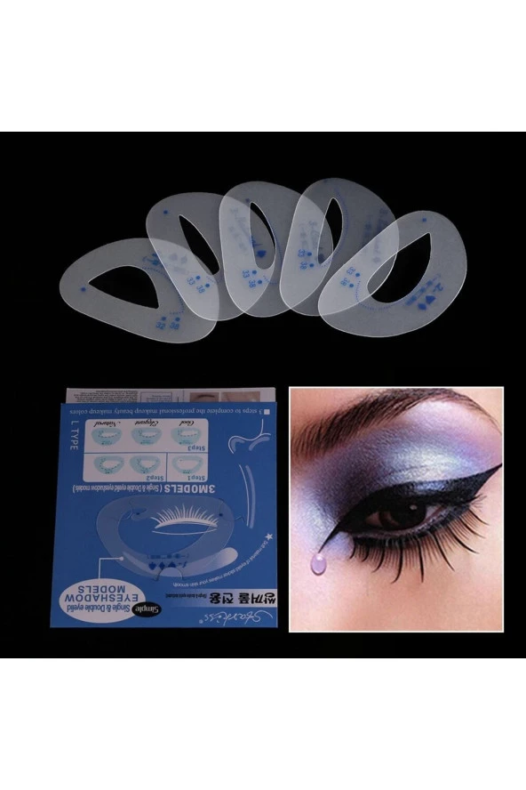 6 Farklı Model Eyeliner Göz Farı Şablonları Şekillendirici ürün görseli 1