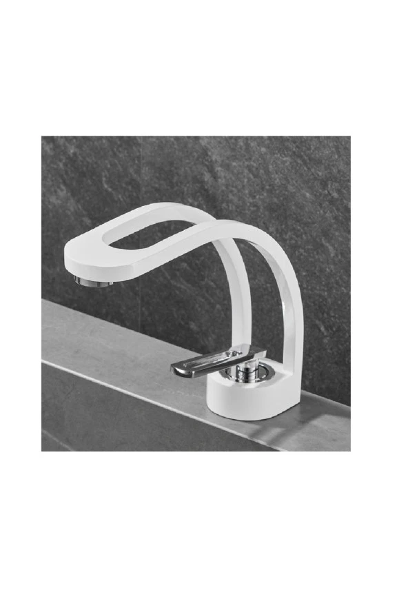 Banyo Lavabo Bataryası Tasarım Yeni Beyaz/krom ürün görseli 1