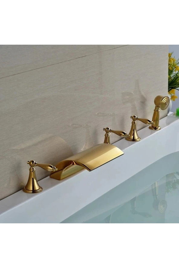 Banyo Bataryası Küvet Jakuzi Ankastre Gold Altın Dore Yeni Şelale 7 Yıl Garantili ürün görseli 1