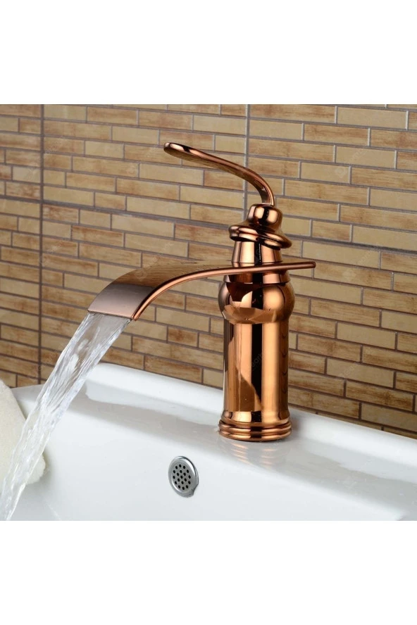 Banyo Lavabo Bataryası Rose Renk Yeni Model Şelale 5 Yıl Garantili ürün görseli 1