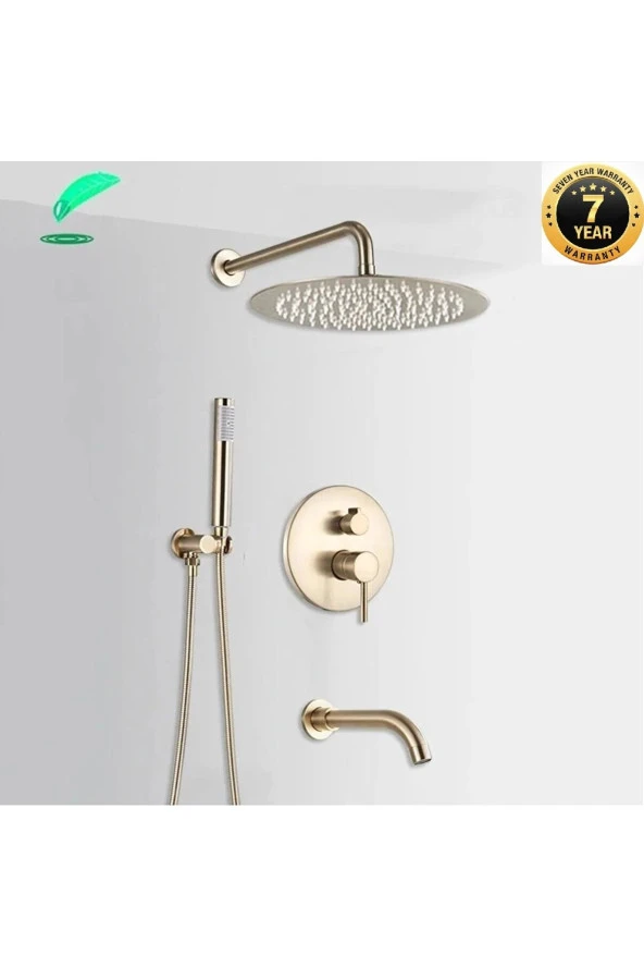 Banyo Bataryası Duş Seti Ankastre Mat Gold Yeni Ürün 3 Yollu Model Sıva Altı Dahil 7 Yıl Garantili ürün görseli 1