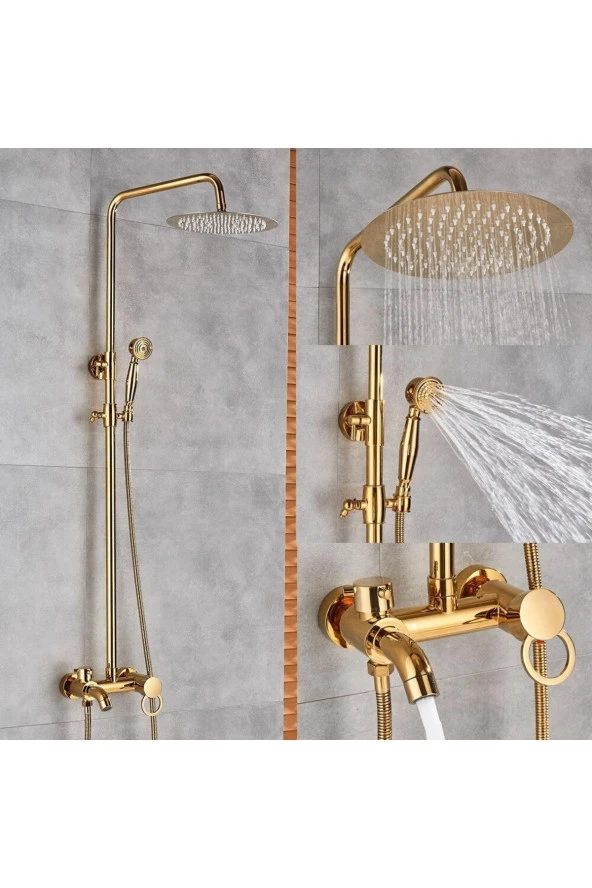 Banyo Bataryası Duş Seti Gold Altın Dore Özel Seri Yeni Model 5 Yıl Garantili ürün görseli 1