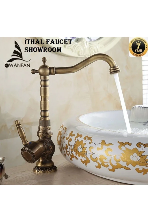 Banyo Lavabo Bataryası Antik Çanak Lavabo Uyumlu Uzun Model Yeni 7 Yıl Garantili ürün görseli 1