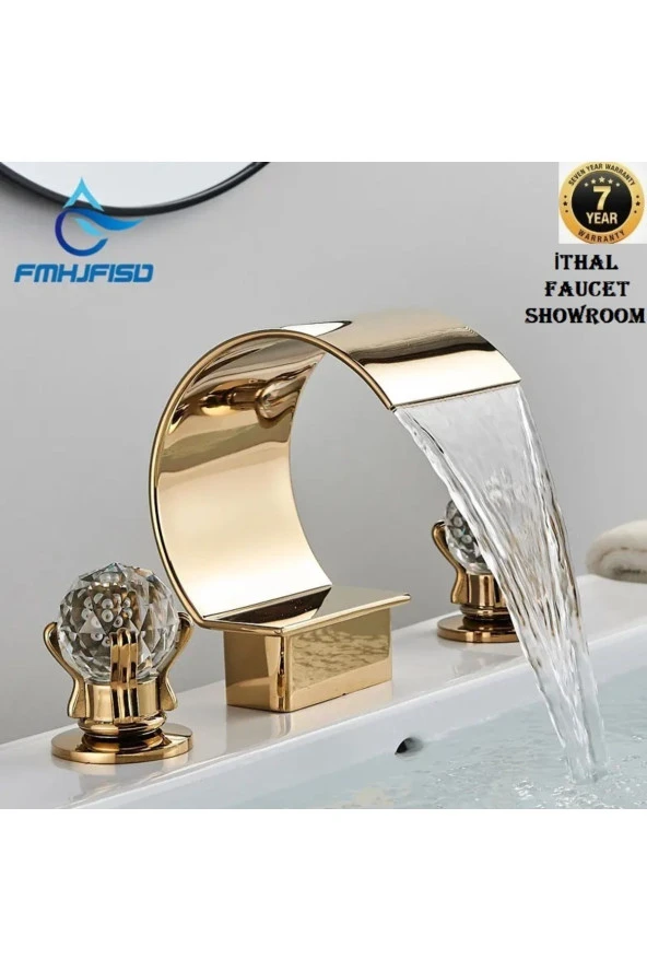 Banyo Lavabo Küvet Jakuzi Bataryası Ankastre Gold Altın Dore Yeni Şelale 7 Yıl Garantili ürün görseli 1