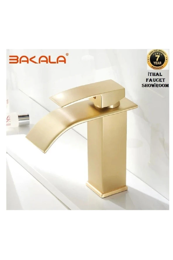 Banyo Lavabo Bataryası Şelale Mat Gold Modeli Yeni Tasarım Ürünü 7 Yıl Garantili ürün görseli 1