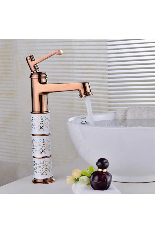 Banyo Çanak Lavabo Bataryası Rose Renk Seramikli Model 5 Yıl Garantili Ithal ürün görseli 1