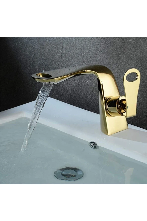 Banyo Lavabo Bataryası Altın Dore Gold Yeni Model Şelale 5 Yıl Garantili ürün görseli 1
