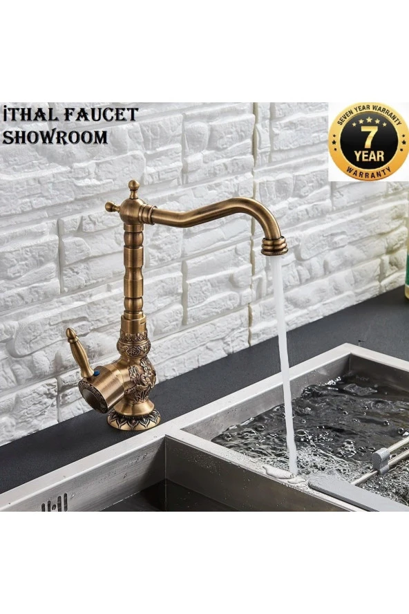 Mutfak Evye Banyo Lavabo Bataryası Antik Desenli 7 Yıl Garantili Ithal ürün görseli 1
