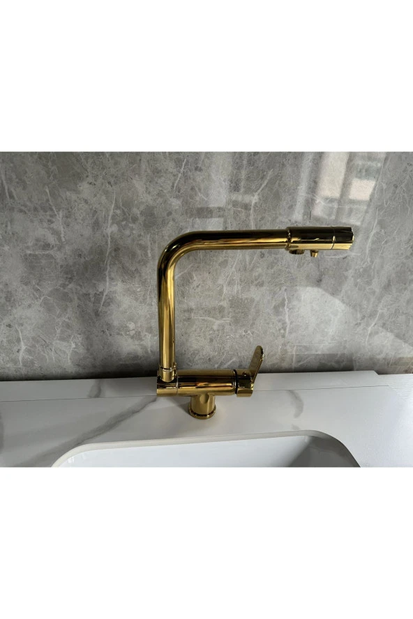 Mutfak Pencere Önü Katlanır Evye Bataryası Su Arıtma Çıkışlı Yeni Gold 7 Yıl Garantili ürün görseli 1