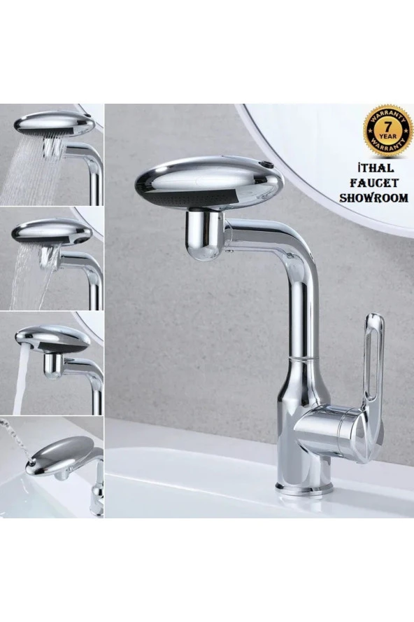 Bankyo Lavabo Mutfak Eviye Bataryası Duş Şelale Krom 4 Fonksiyonlu Ithal 7 Yıl Garantili ürün görseli 1