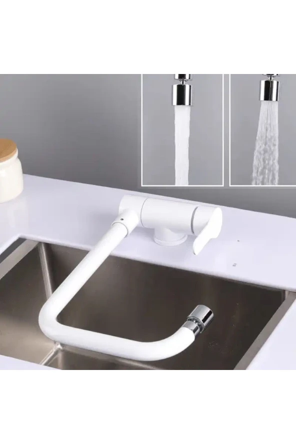 Mutfak Pencere Önü Katlanır Evye Bataryası Mat Beyaz İthal Yeni 7 Yıl Garantili ürün görseli 1