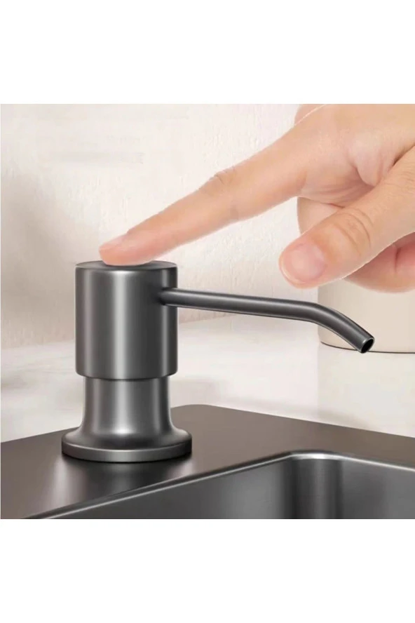 Ankastre Sıvı Sabunluk Antrasit Mutfak Eviye Ve Banyo Lavabo Uyumlu Ithal 7 Yıl Garantili 500ml ürün görseli 1