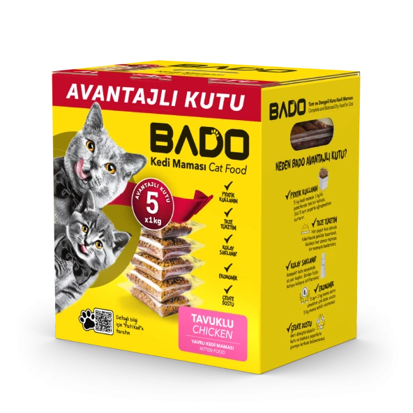 Bado Yavru Kedi Maması Tavuklu 5x1kg ürün görseli 1