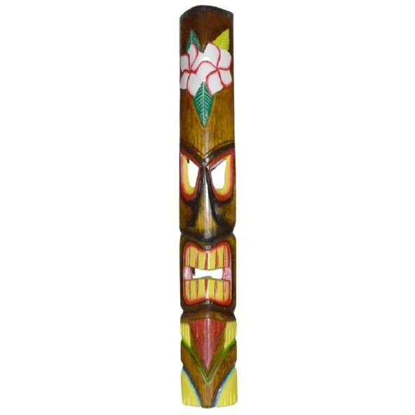 Ahşap Tiki Renkli Mask Duvar Dekoru Maske 100 cm ürün görseli 1