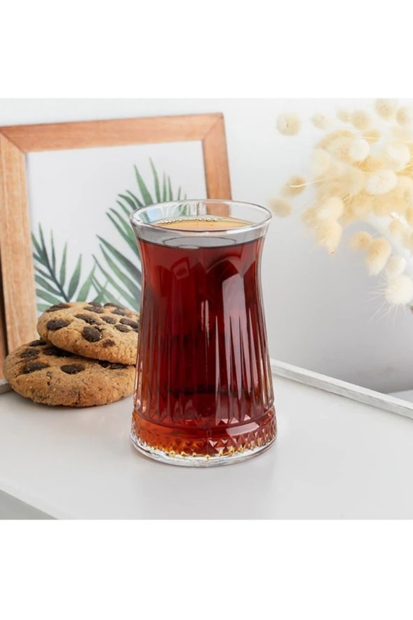 Elegance Desenli Cam Çay Bardağı Seti 150 ml 6'lı ürün görseli 1