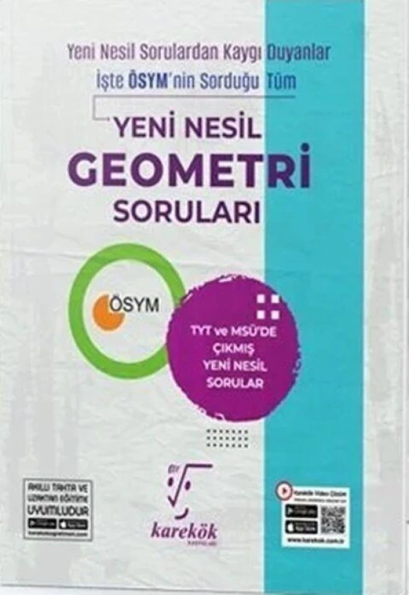 Yeni Nesil Geometri Soruları Soru Bankası Karekök Yayınları ürün görseli 1