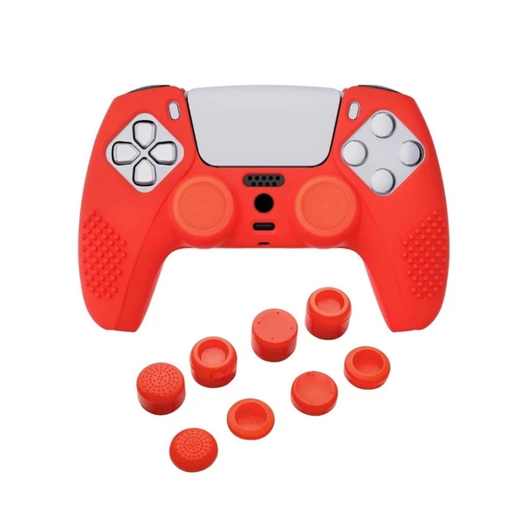 Cosmostech PS5 Controller Joystick Oyun Kolu Gamepad Uyumlu Silikon + 8'li Analog Koruyucu T ürün görseli 1
