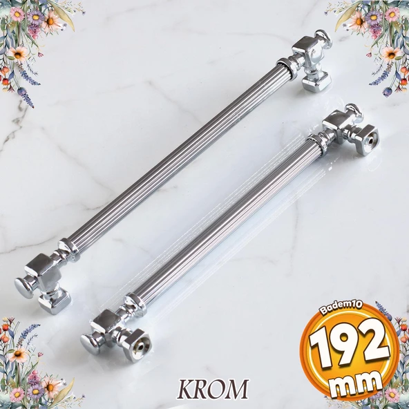 Talas Krom Çizgili Metal Kulp Kulpu 192 mm Mobilya Çekmece Mutfak Dolabı Dolap Kulpları Kulbu ürün görseli 1