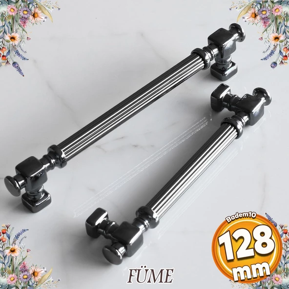 Talas Füme Çizgili Metal Kulp Kulpu 128 mm Mobilya Çekmece Mutfak Dolabı Dolap Kulpları Kulbu ürün görseli 1
