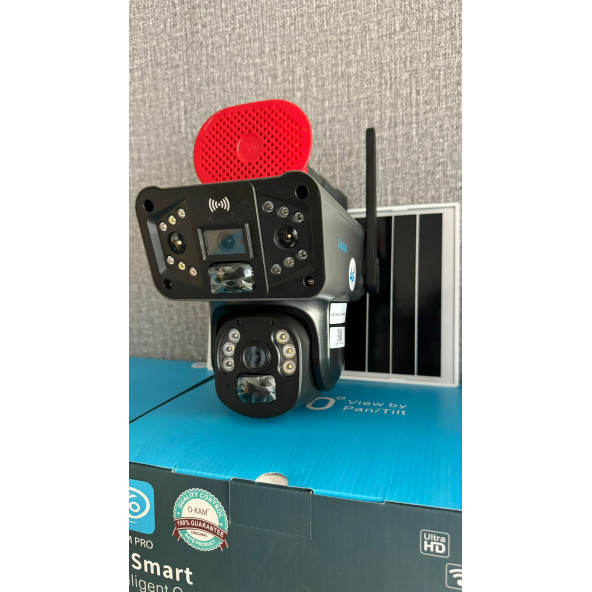 Sim Kartlı Solar 4G Güneş Enerjili Dual Lens Güneş Panelli Akıllı Güvenlik Kamerası + 64gb Sd Kart ürün görseli 1