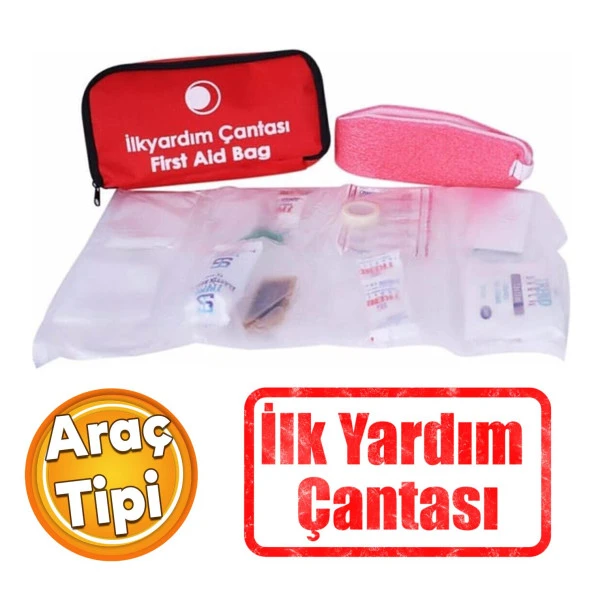 Otomobil Araç Araba Oto Ev Ofis İlk Yardım Yaralı Acil Çanta Çantası Ekipmanları Küçük El Tipi ürün görseli 1